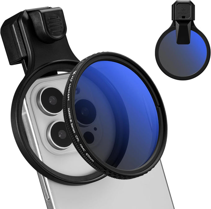 K&F CONCEPT 58mm Press-on ND2-32 Phone Lens Filter Kit