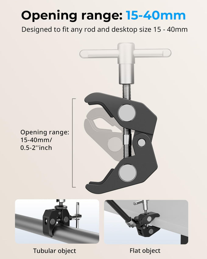 SMALLRIG 9.8 Inches Magic Arm Clamp Kit with 1/4" and 3/8" Threaded Holes