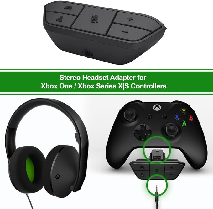 Plauduct Stereo Headset Adapter for Xbox One/One S/Elite 1&2/for Xbox Series X|S Controllers, Mic Headphone Adapter for Xbox One Controller, Audio Kit for Xbox Series S|X X One