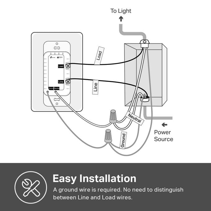 Kasa Smart Light Switch, Single Pole, Need Neutral Wire, HS200