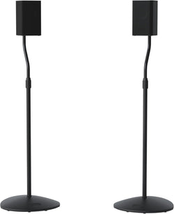 SANUS Speaker Stands Pair for Satellite & Bookshelf Speakers up to 3.5lbs – 10” Height Adjustment – Includes L-Shaped Bracket & Keyhole Adapter for Compatibility – Easy DIY Assembly