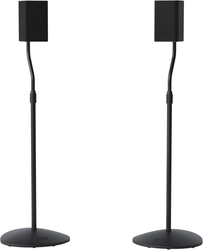 SANUS Speaker Stands Pair for Satellite & Bookshelf Speakers up to 3.5lbs – 10” Height Adjustment – Includes L-Shaped Bracket & Keyhole Adapter for Compatibility – Easy DIY Assembly