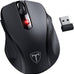 HOTWEEMS Wireless Mouse, D-09 Computer Mouse USB Cordless Mice for Laptop, Ergo Grips, Lightspeed 5-Level 2400 DPI, 16 Months Battery, Portable for PC Mac Chromebook (Black)