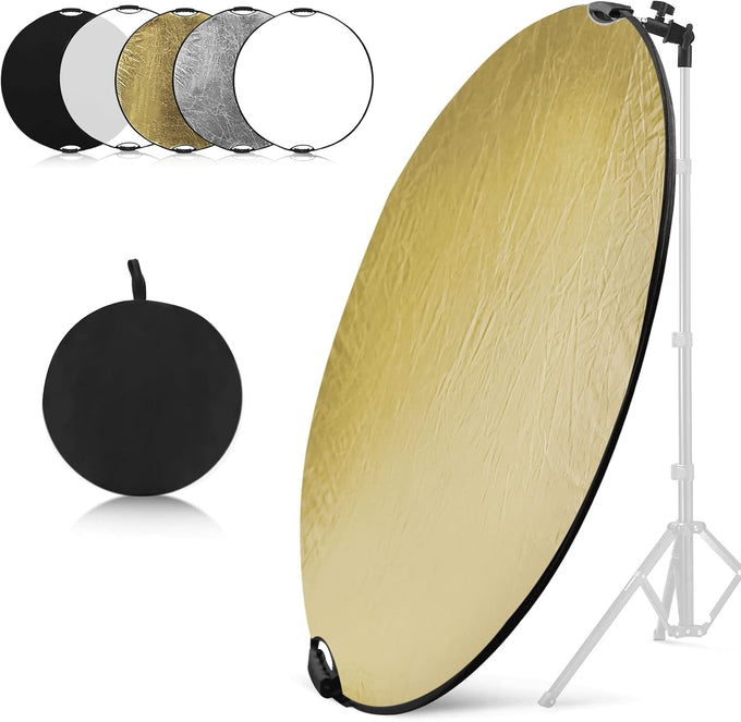 WELLMAKING 32'' Reflector Photography with tilt Adapter for Studio Outdoor