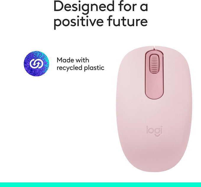 Logitech M196 Compact Ambidextrous Bluetooth Wireless Mouse - Rose