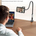 SAIJI Gooseneck Bed Phone Holder, Flexible Long Arm Phone Mount for Desk, Clip Bracket Clamp Stand, iPhone Stand, Mobile Cell Phone Stand Document Camera Nintendo Switch (Black)
