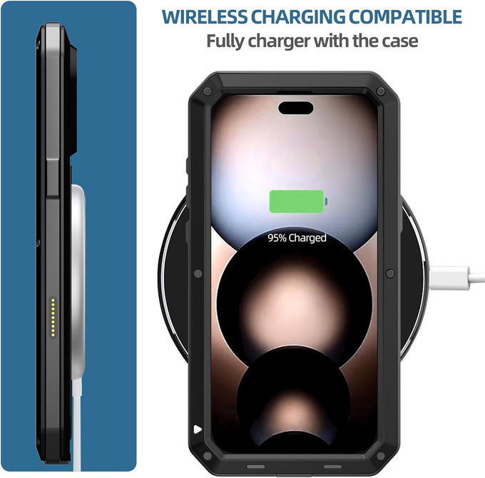 for iPhone 17 Pro Max Case Heavy Duty Metal Shockproof Tough Armour