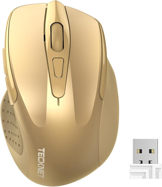 TECKNET Wireless Mouse, 2.4G Ergonomic Computer Mouse, 2600 DPI, Purple