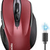 TECKNET Wireless Mouse, BT 5.0/2.4G, Rechargeable 6-DPI Silent, Grey