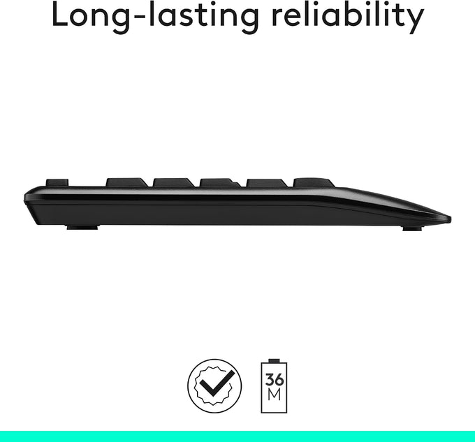 Logitech MK345 Full Size Wireless Keyboard and Mouse Combo - Black