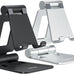 Nulaxy 2 Pack Aluminum Dual Folding Cell Phone Stand for Desk, Black&Silver