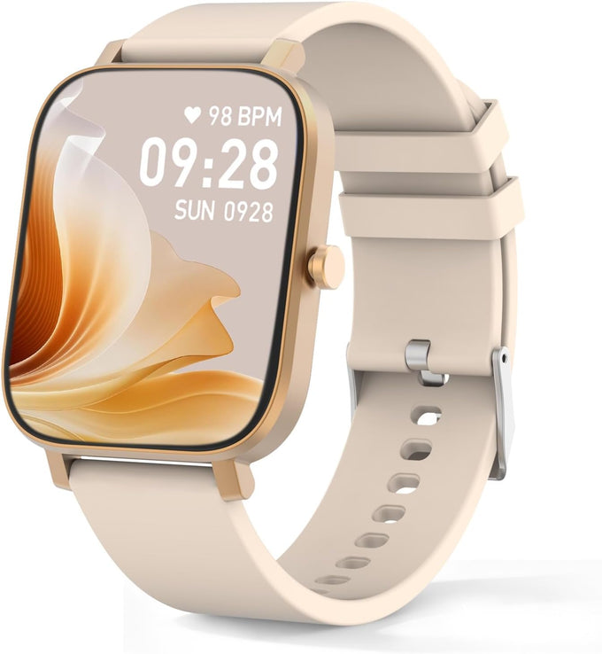 Smart Watch for Men Women Compatible with iPhone Samsung Android Phone 1.69 inch Full Touch Screen IP68 Waterproof Bluetooh Fitness Tracker Heart Rate/Sleep Monitor (Black)