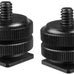 (2 Packs) Fotasy Hot Shoe to 1/4 Adapter, Camera Hot Shoe Mount Adapter, Flash Shoe to 1/4"-20 Male Post Adapter with Locking Disk