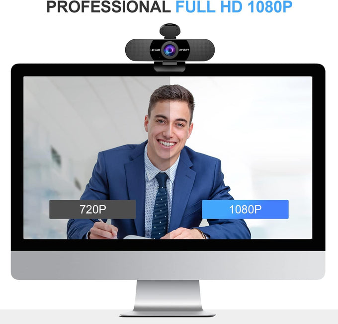 EMEET 1080P Webcam with Microphone, C960 Web Camera 2 Mics Streaming Webcam