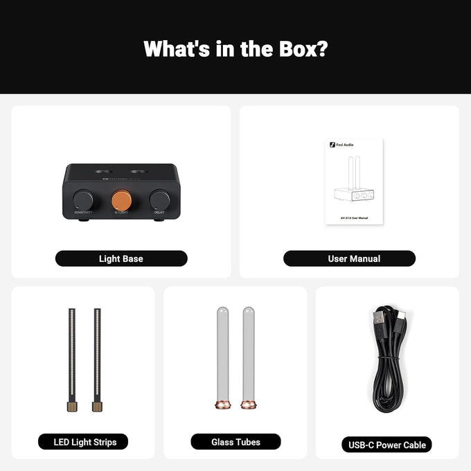 Fosi Audio Music Visualizer, Sound Pickup Spectrum Analyzer, Vintage Tube RGB Ambient Light, Microphone Voice Picking Volume Display Meter for Home Stereo System Desktop, with Sensitivity Adjustment