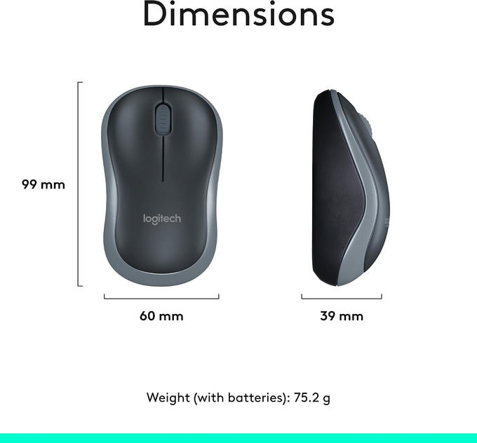 Logitech MK270 Full Size Wireless Keyboard and Mouse Combo - Black