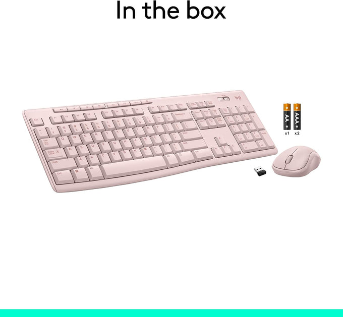 Logitech MK270 Full Size Wireless Keyboard and Mouse Combo - Rose