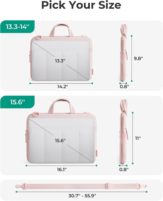 BAGSMART 15.6 Inch Laptop Sleeve with Handle Slim Protective Case for Women