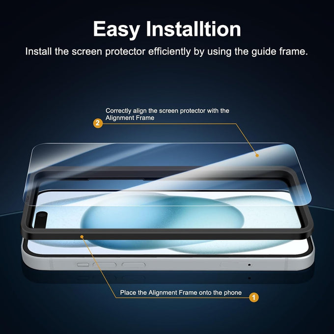 NEW'C for iPhone 16, iPhone 15 Screen Protector Installation Tool Included