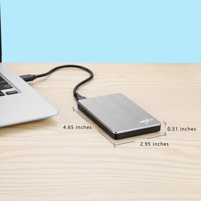 NRICO Portable External Hard Drive, USB 3.0, 2.5 Inch, Compatible with PC, Mac, Desktop (Grey, 320, GB)