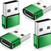 𝟒𝐏𝐚𝐜𝐤 𝐔𝐩𝐠𝐫𝐚𝐝𝐞𝐝 USB to USB C Adapter,Type-C Female to A Male Charger Converter for iPhone 18 Charger,iWatch Ultra SE 9 10,iPhone 17 Pro Max 16 15 14,Samsung S25,AirPods,iPad,Car,Xbox