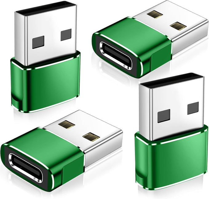 𝟒𝐏𝐚𝐜𝐤 𝐔𝐩𝐠𝐫𝐚𝐝𝐞𝐝 USB to USB C Adapter,Type-C Female to A Male Charger Converter for iPhone 18 Charger,iWatch Ultra SE 9 10,iPhone 17 Pro Max 16 15 14,Samsung S25,AirPods,iPad,Car,Xbox
