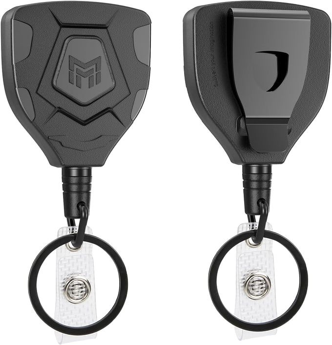 MNGARISTA Heavy Duty Retractable Badge Reel, 8 oz 31.5'' Keychain, 2 Pack