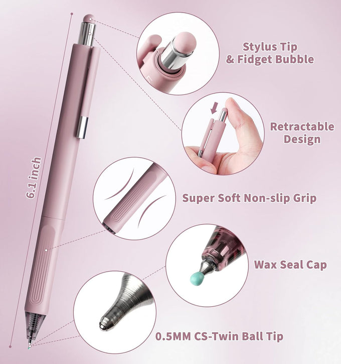 Gel Pens, 0.5mm Quick Dry Black Ink Pens Fine Point Smooth Writing Pens