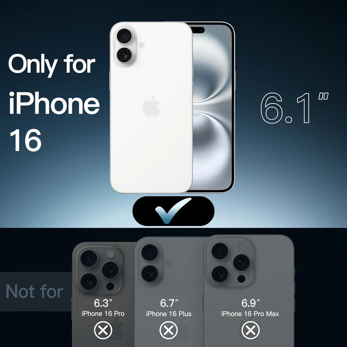 JETech Case for iPhone 16, Anti-Yellowing, Clear