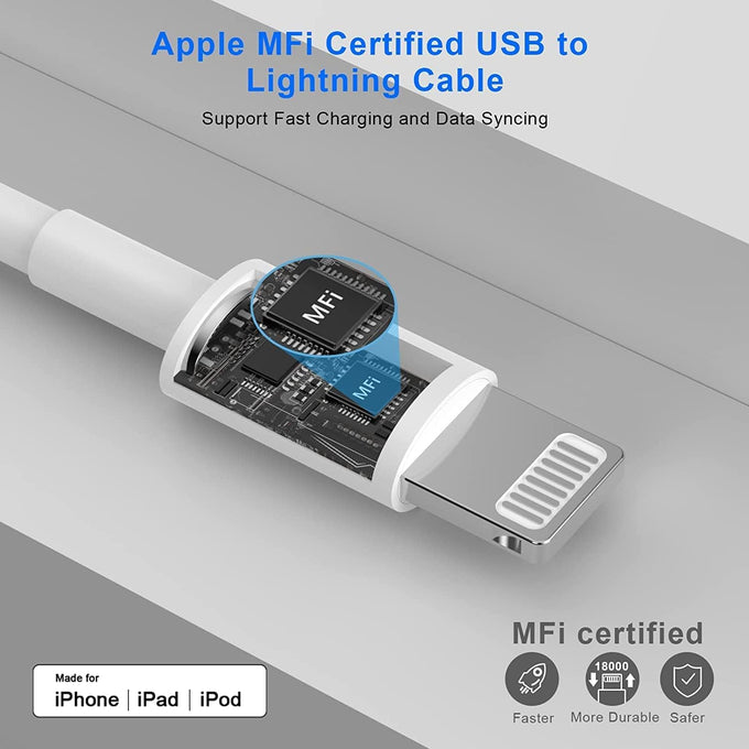 iPhone Charger,[MFi Certified] 2Pack 6FT Lightning Cable