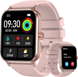 Smart Watch for Men Women, 1.83" HD Touchscreen Fitness Tracker with Bluetooth Calling, 130+ Sports Modes, Heart Rate Sleep Step Monitor, IP68 Waterproof, Compatible with iOS & Android (Pink)
