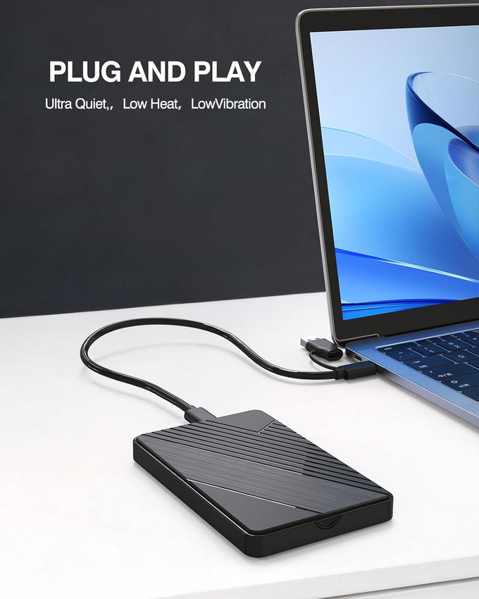 500GB External Hard Drive,USB 3.0 and USB-C Storage Expansion Mobile HDD