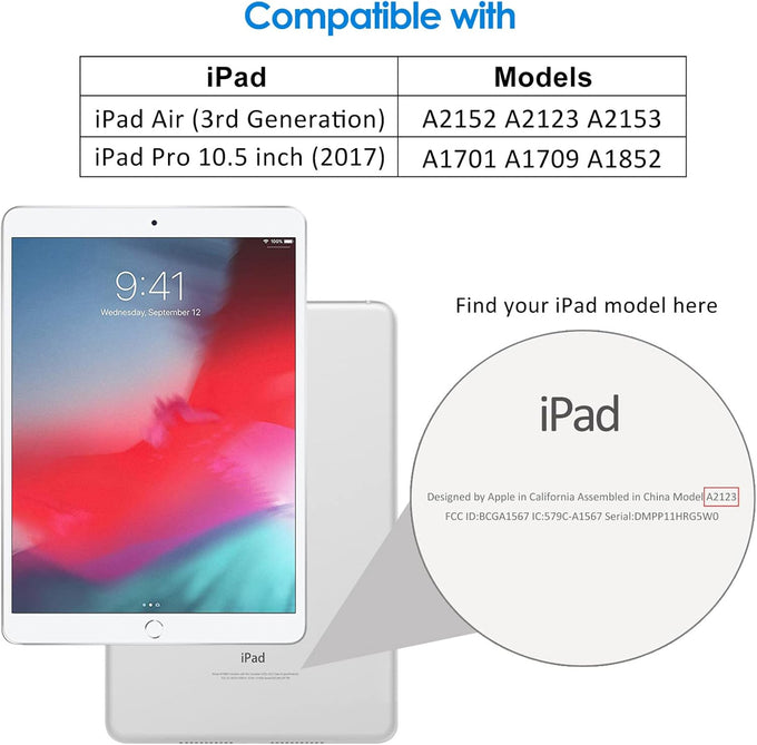 JETech Screen Protector for iPad Pro 10.5", iPad Air 3rd Gen 2019, 1-Pack