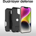 OtterBox iPhone 14 & iPhone 13 Commuter Series Case - BLACK , slim & tough, pocket-friendly, with port protection