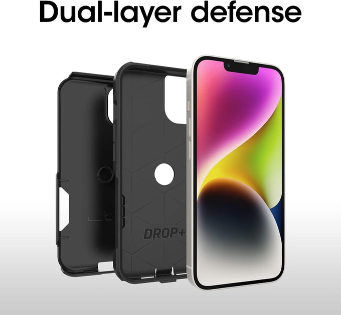 OtterBox iPhone 14 & iPhone 13 Commuter Series Case - BLACK , slim & tough, pocket-friendly, with port protection