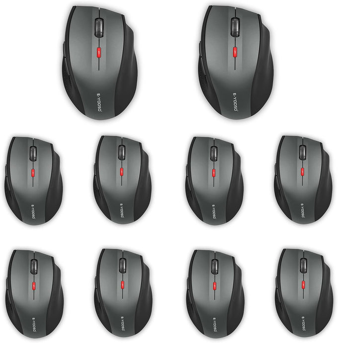E-YOOSO Wireless Mouse for Laptop, Portable Optical Computer Mouse, 6 Buttons, Cordless 2.4GHz with USB Receiver, 5-Level 4800 DPI, 18 Months Battery Life for PC Chromebook Windows Mac