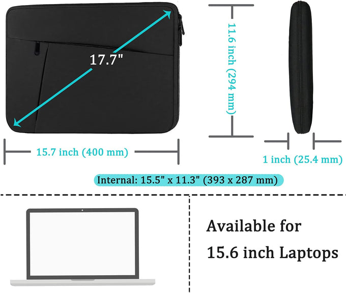 Laptop Case Sleeve 15.6 inch, Shockproof Protective Computer Carrying Cover