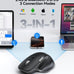 TECKNET Wireless Mouse, Side Scroll Bluetooth Rechargeable, 3-Device