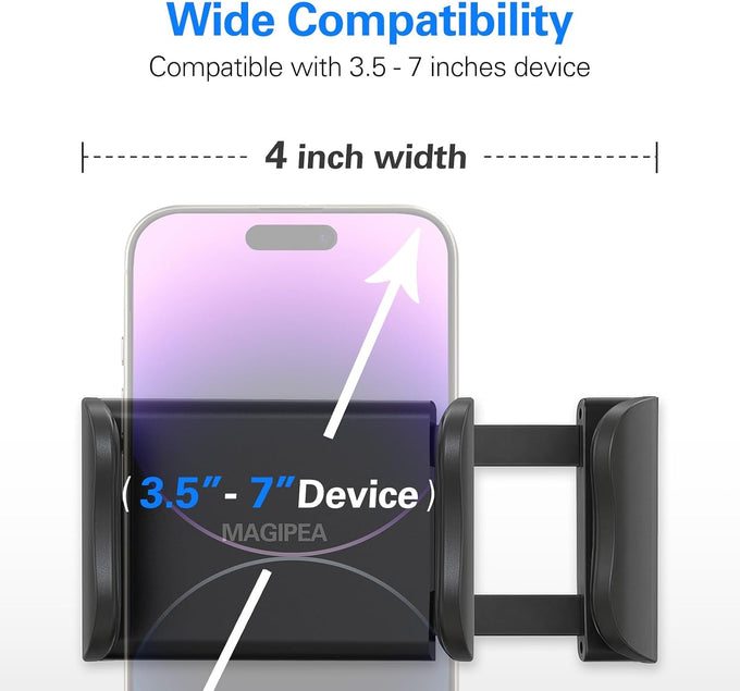 MAGIPEA Gooseneck Phone Holder for Bed, 30in Flexible Overhead Cell Phone Mount for Desk, Hands-Free Viewing Clamp Stand Compatible with iPhone 17 16 15 Pro Max and 3.5-7" Devices