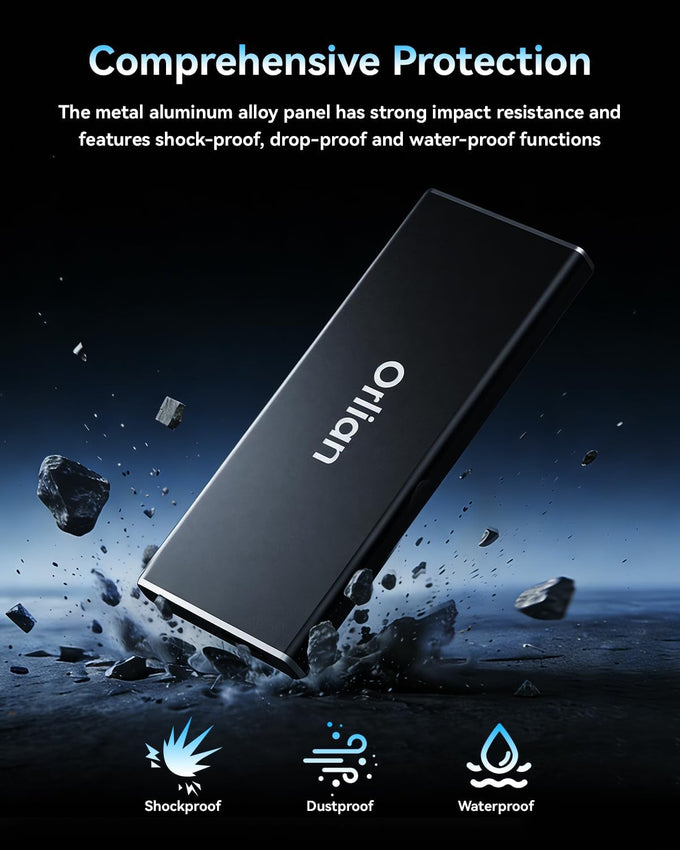 Orlian 250GB External Portable SSD Solid State Drive USB 3.1 Gen 2 Up to 500MB/s High-Speed Solid State Drive for Phone, Windows, Android, PC and More