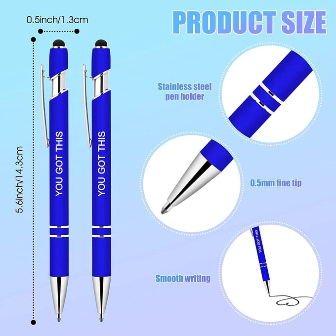 10 PCS Inspirational Pens Bulk with Stylus Tip Gifts Black Ink