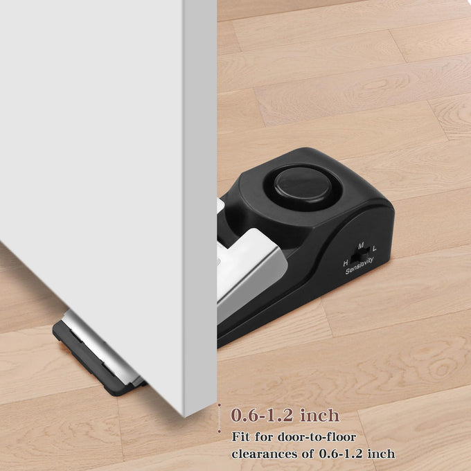 EMDMAK Door Stop Alarm with 120DB Siren Door Stop for Home & Travel (Black) (Pack of 2)