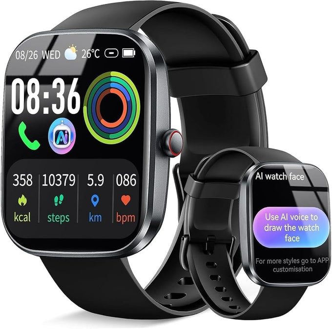 Smart Watch for Women Men, Alexa Built-in, Smartwatch for iPhone & Android Bluetooth Call, 1.91" HD Fitness Tracker with Heart Rate/SpO2/Sleep Monitor, IP68 Waterproof, Fitness Watch 100+ Sports Modes