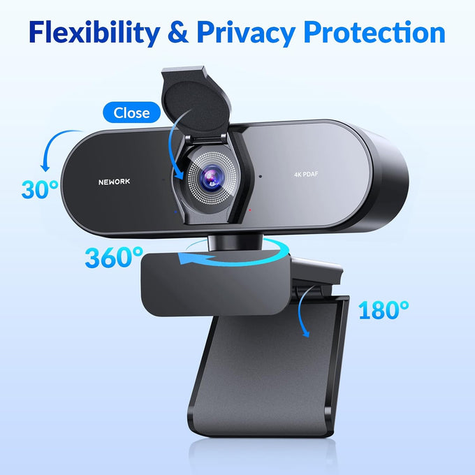 4K Webcam for PC - Ultra 4K HD , PDAF & CDAF Autofocus, 79°FOV, Dual Mics