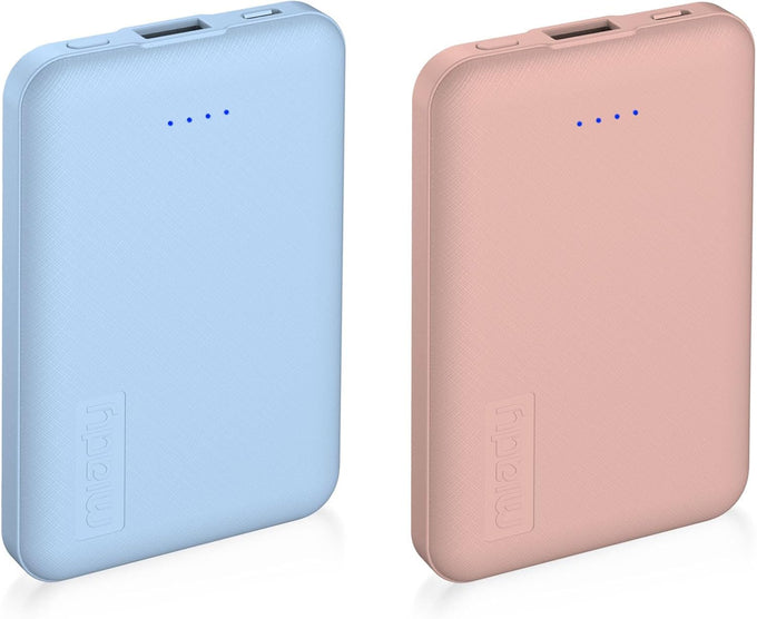 Miady 2-Pack Small Portable Charger 5000mAh Power Bank Travel Battery Pack
