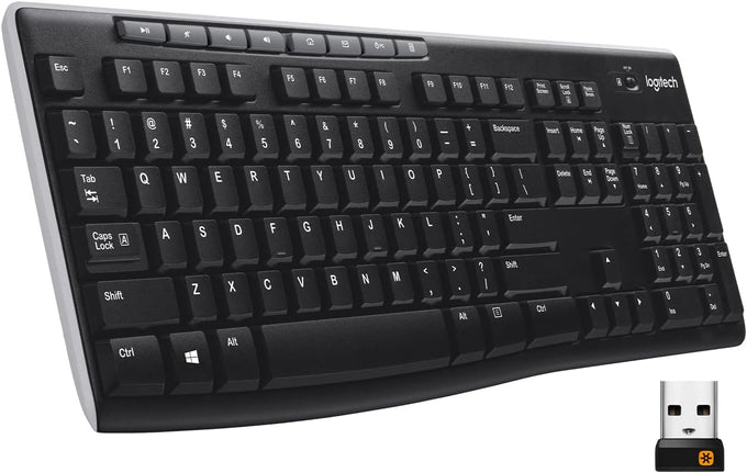 Logitech K270 Full Size Wireless Keyboard for Windows - Black