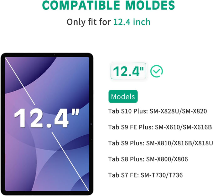 apiker 2 Pack Screen Protector for Galaxy Tab S10 Plus/S9 Plus/S9 FE+/S7 FE