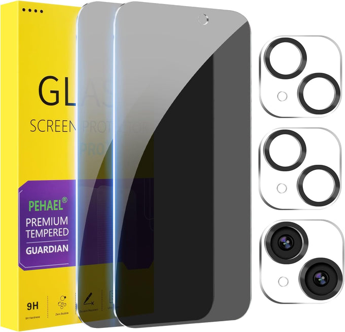 PEHAEL for iPhone 16 Pro Max Privacy Screen Protector+Camera Lens Protector