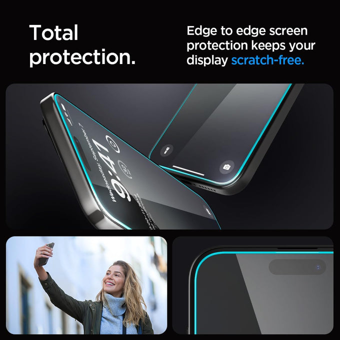 Spigen GlasTR EZ FIT Tempered Glass Screen Protector for iPhone 15 Pro