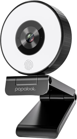 papalook 2K Webcam with Light and Privacy Cover, PA552 Full HD Streaming Web Camera with Dual Microphones, Plug and Play USB Computer Webcam for PC Laptop Desktop, Mac Zoom Skype Teams